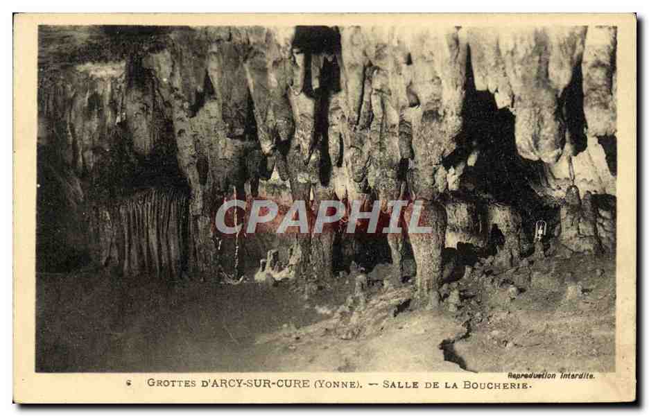 CPA D'Arcy Sur Cure Grottes Salle De La Boucherie