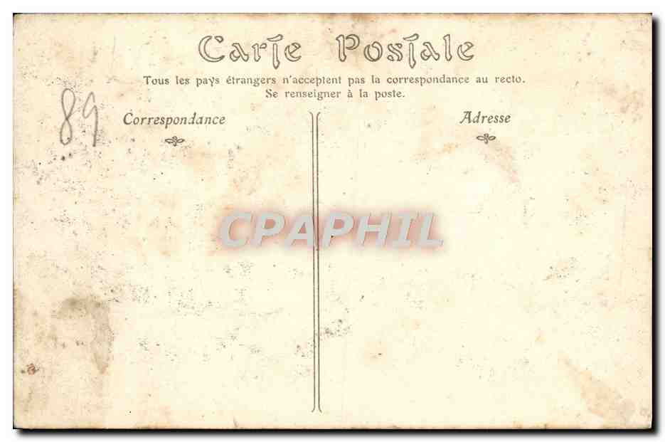 CPA Arcy Sur Cury Entree des Grottes — Back