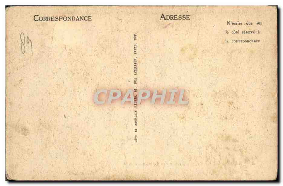 CPA Arcy Sur Cury Entree des Grottes — Verso