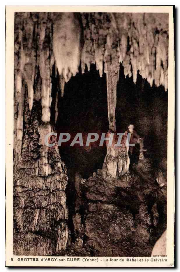 CPA Arcy Sur Cury Entree des Grottes La Tour de Babel et le Calvaire