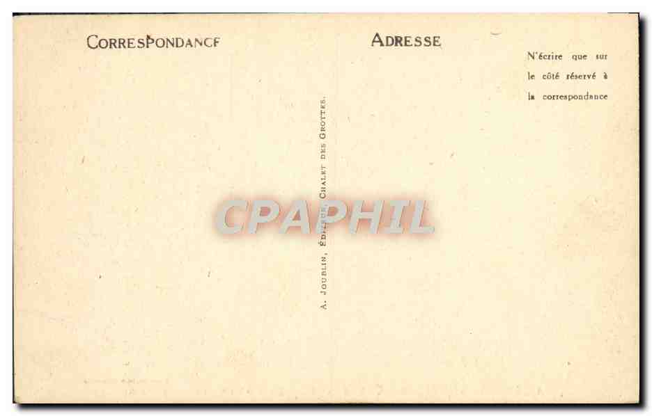 Grottes d'Arcy-sur-Cure (Yonne) — La Tiare et le Pain de Sucre — Éditeur A. Joublin, n°18 — Verso