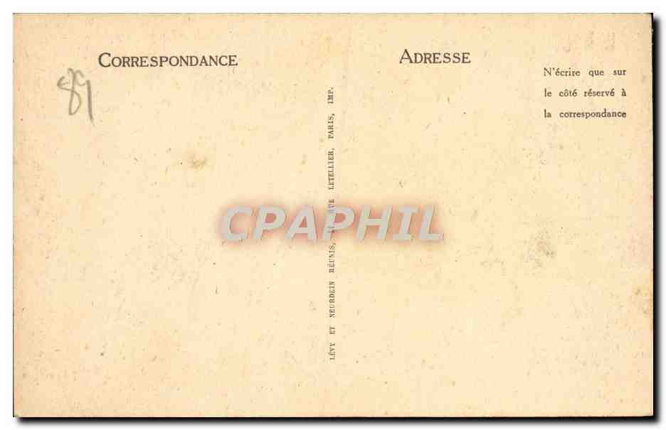 CPA Arcy Sur Cury Les Grottes Le Pillier Double — Verso