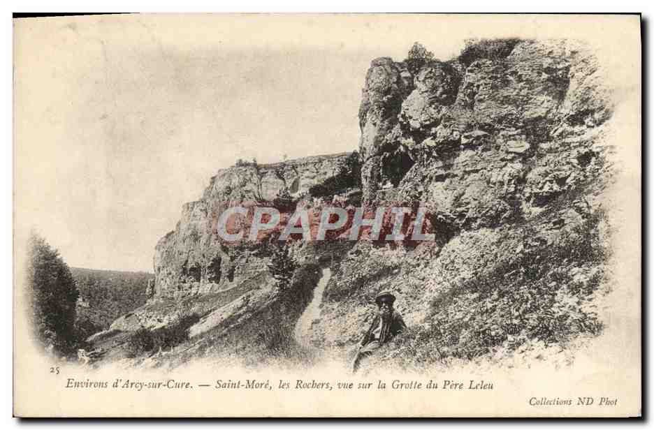 Umgebung von Arcy-sur-Cure — Saint-Moré, die Felsen, Blick auf die Grotte des Père Leleu — Collections ND Phot