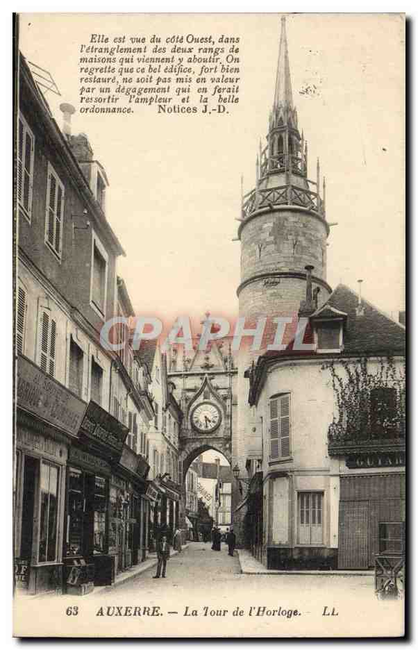 CPA Auxerre La tour de l'horloge