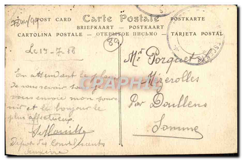 CPA Auxerre Vue Prise de L'Ecluse  — Verso