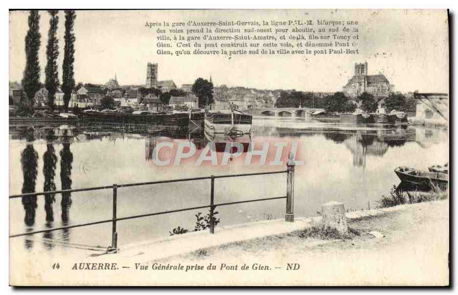Auxerre — Vue Générale prise du Pont de Gien — ND