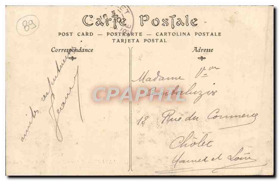 Auxerre — Retraite Illuminée du 2 août 1908 — Char de la Ruche Bourguignonne — Toulout, édit. — Rückseite