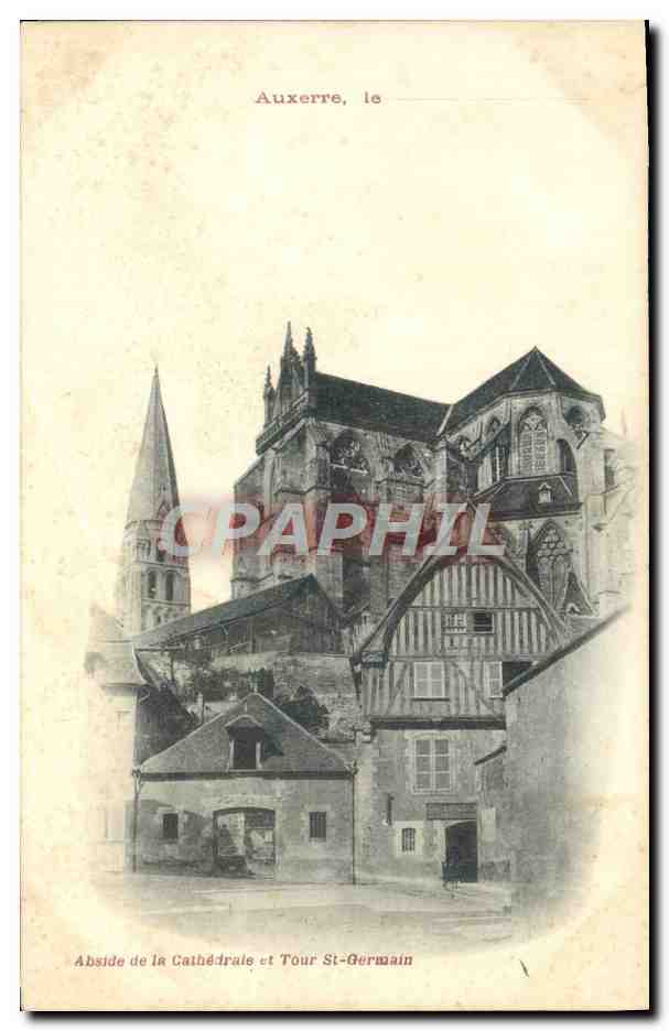 Auxerre, le — Abside de la Cathédrale et Tour St-Germain — CPAPHIL