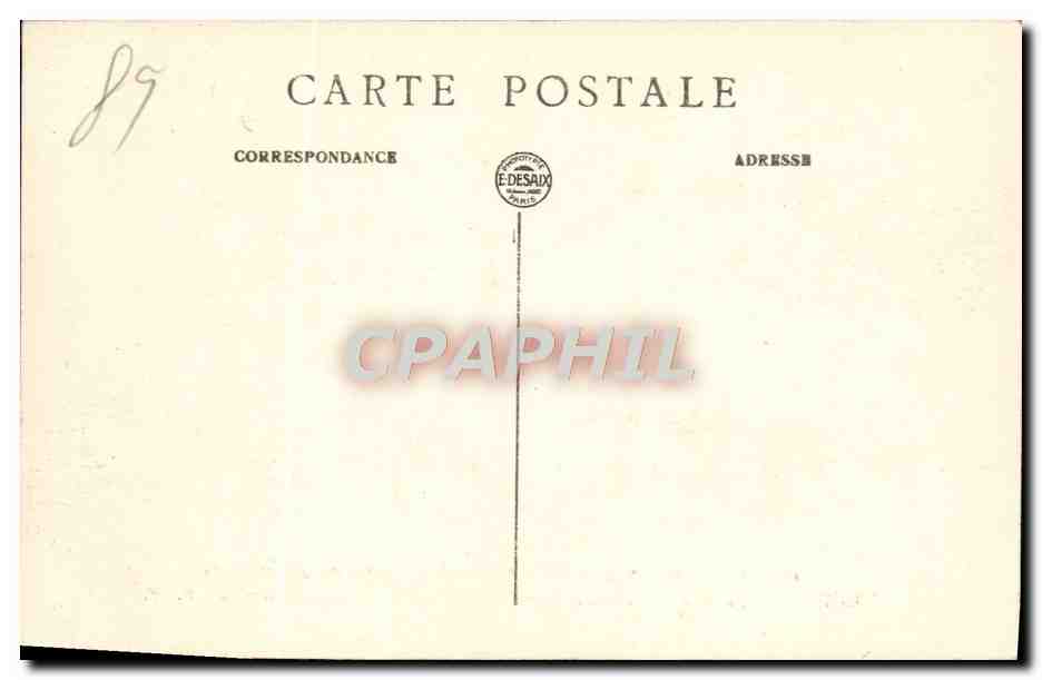 CPA Auxerre Vue Generale Prise de la Cathedrale La passerelle Le nouveau port Le Pont Paul Bert et le quartier St Gervai — Verso