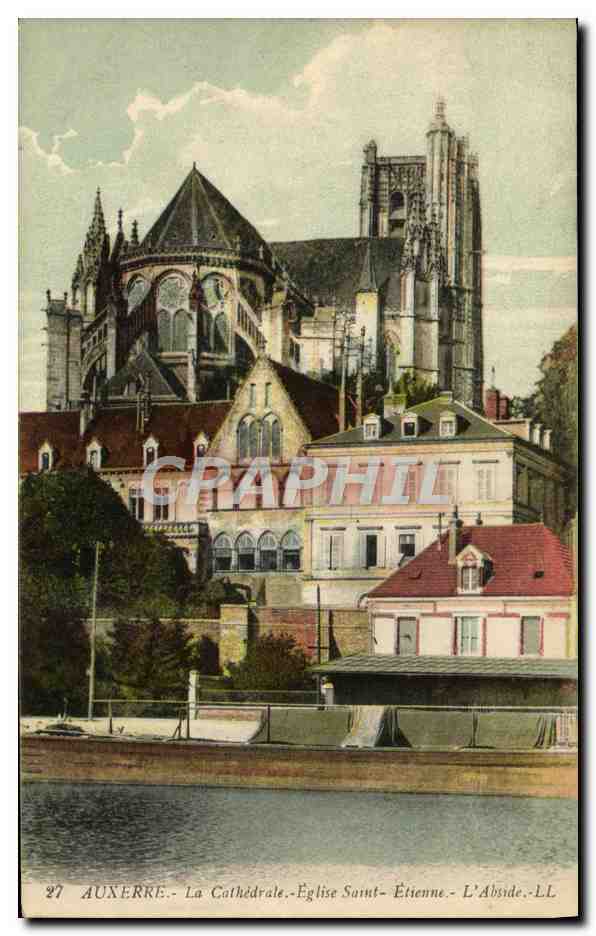 CPA Auxerre La Cathedrale Eglise Saint Etienne L'Abside
