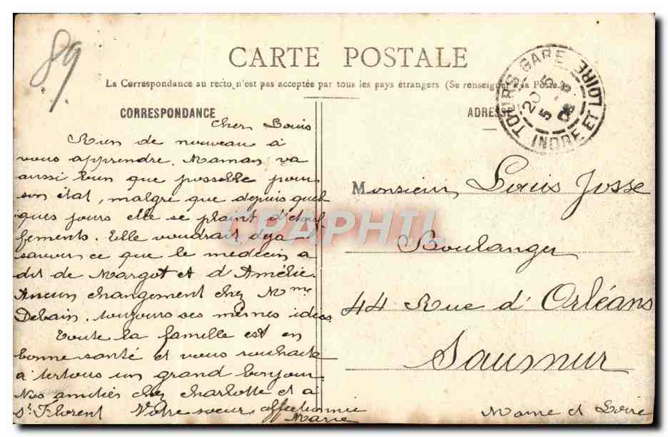 Auxerre - Vue sur l'Yonne — Cl. L. Fourquaux — Verso