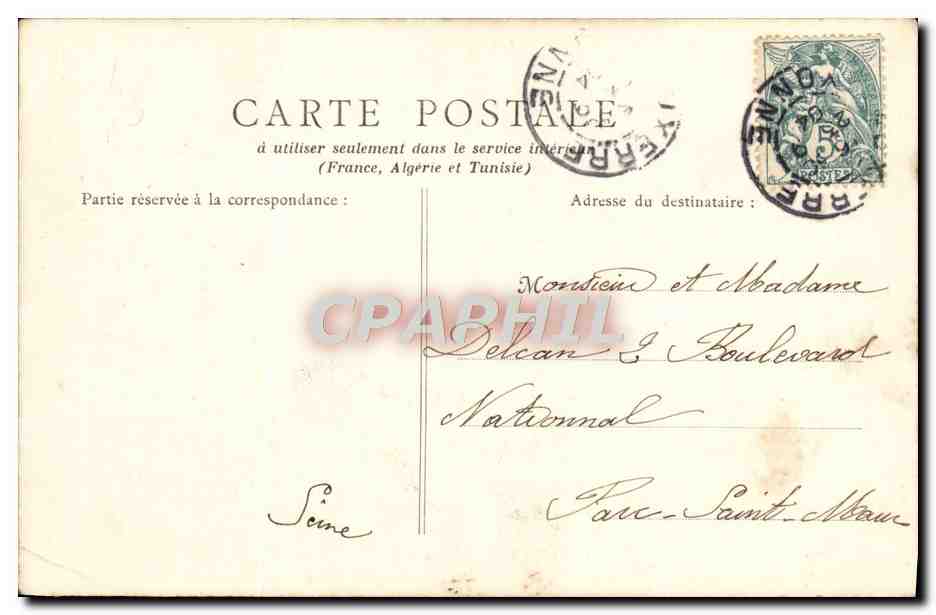 CPA Auxerre L'Arbre Sec — Rückseite