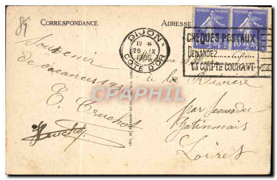 CPA Auxerre L'Holrloge — Rückseite