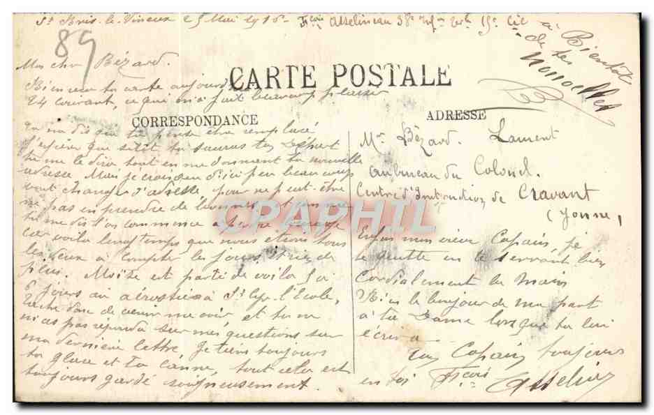 CPA Auxerre Le Batardeau — Verso