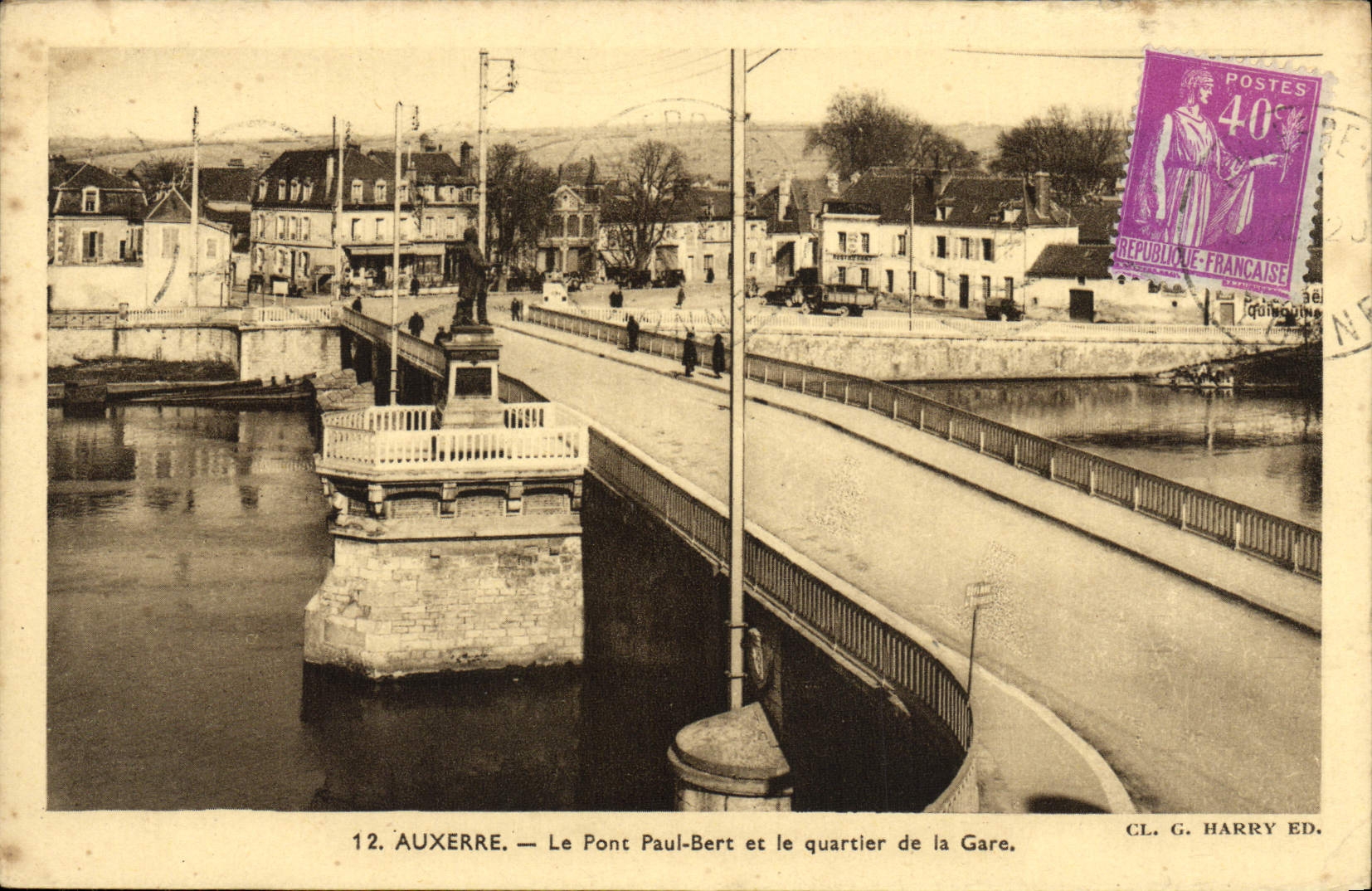 Auxerre — Le Pont Paul-Bert et le quartier de la Gare — CL. G. HARRY ED.