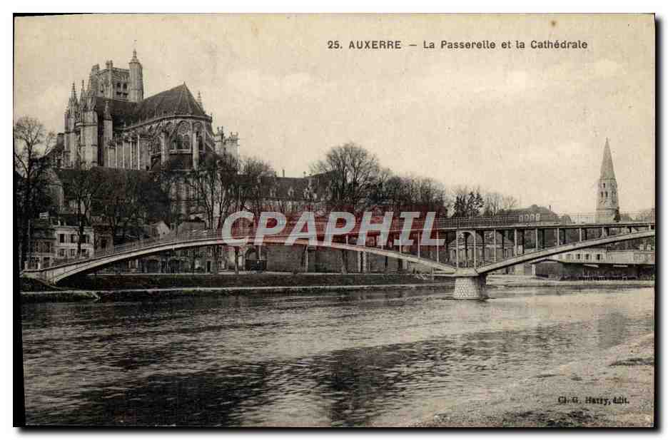 Auxerre — La Passerelle et la Cathédrale — Ch.-G. Harry, édit.