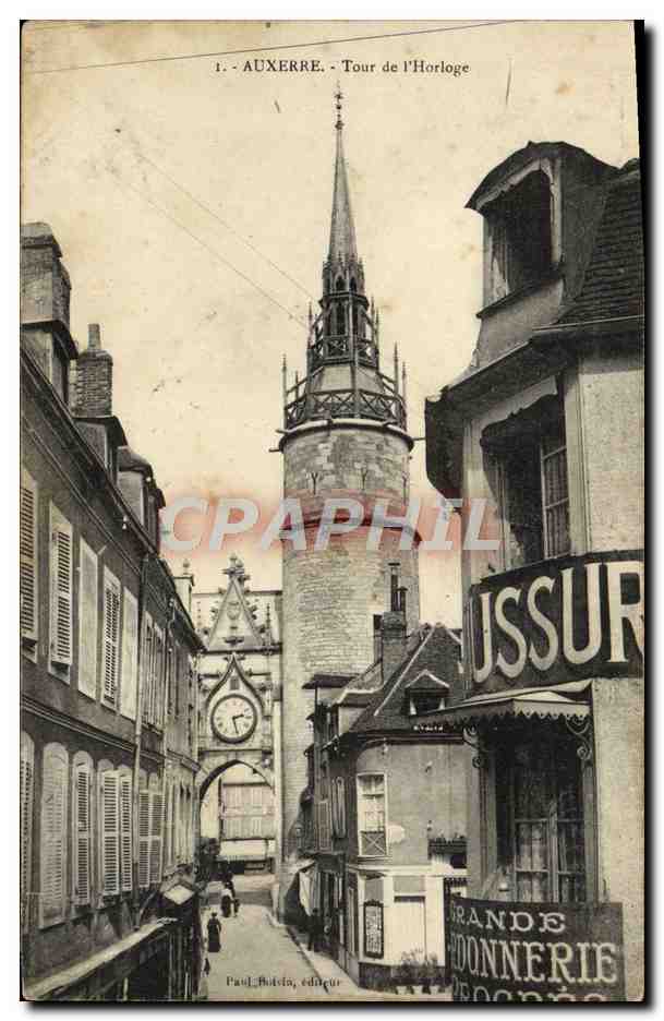CPA Auxerre Tour de L'Horloge