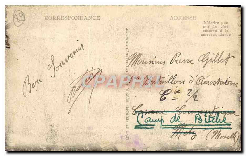 CPA Auxerre L'Horloge — Rückseite