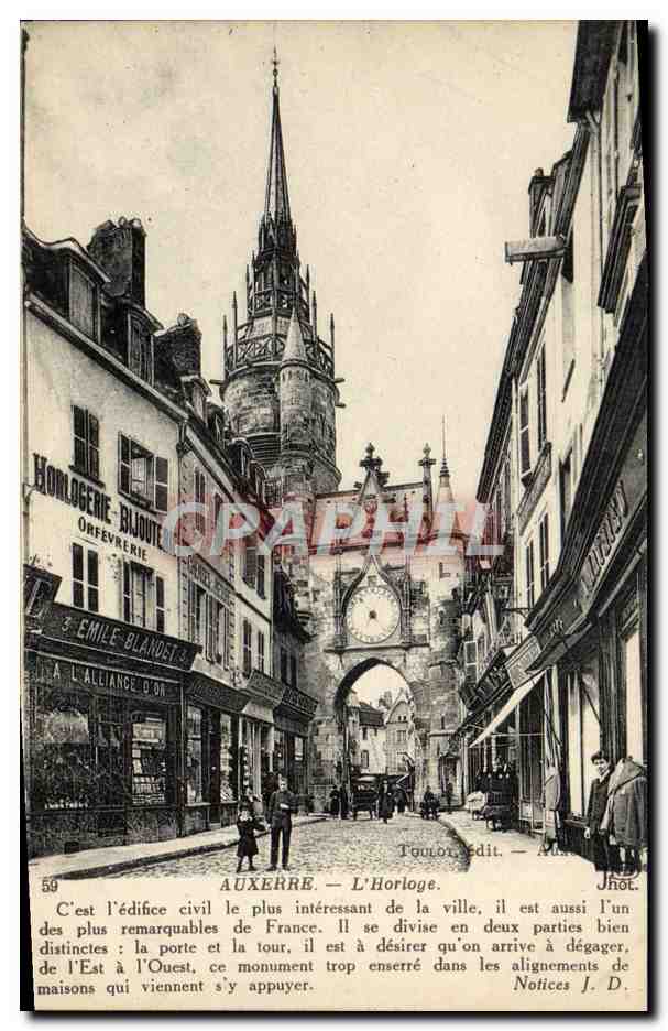CPA Auxerre L'Horloge Horlogerie Emile Blandet a l'alliance d'or