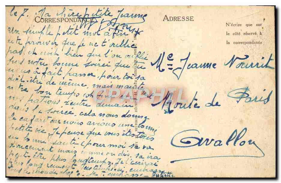CPA Auxerre La Gare — Verso