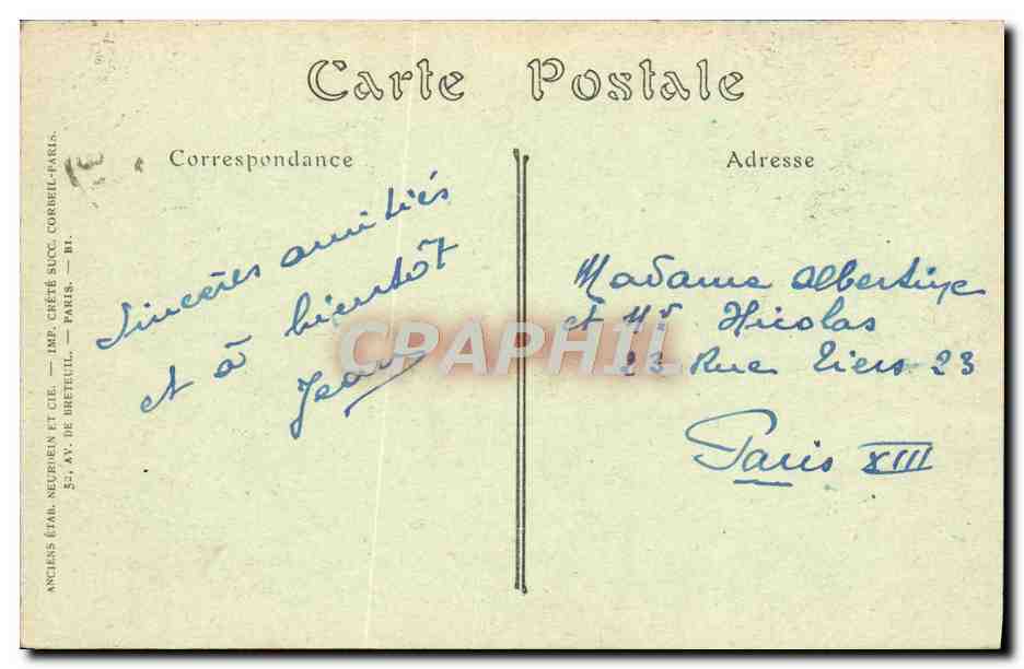 AUXERRE — La Place des Grandes-Fontaines — Toulout, édit. — Auxerre — Verso