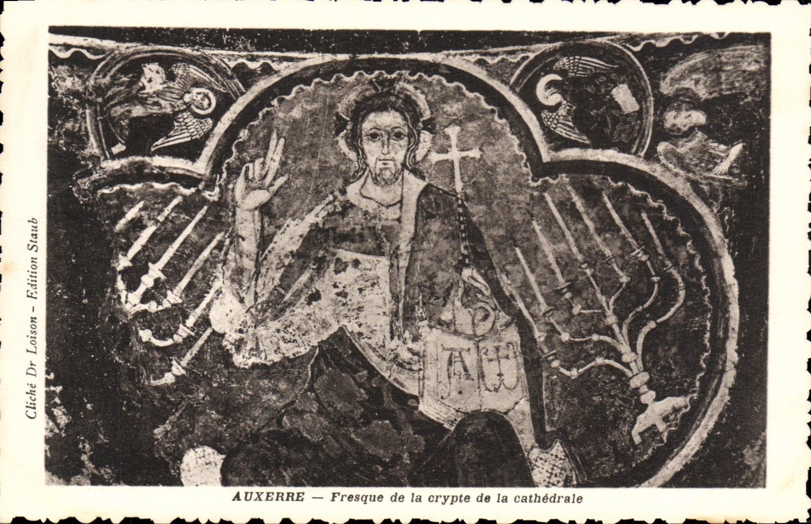CPA Auxerre Fresque de la Crypte de la Cathedrale