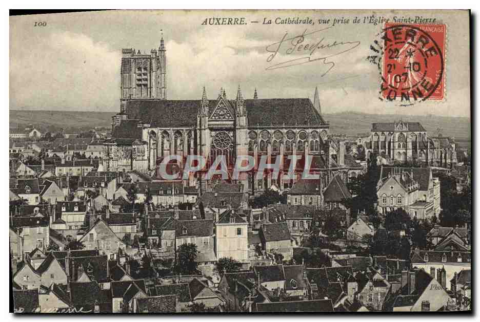 CPA Auxerre La Cathedrale Vue Prise de L'Eglise