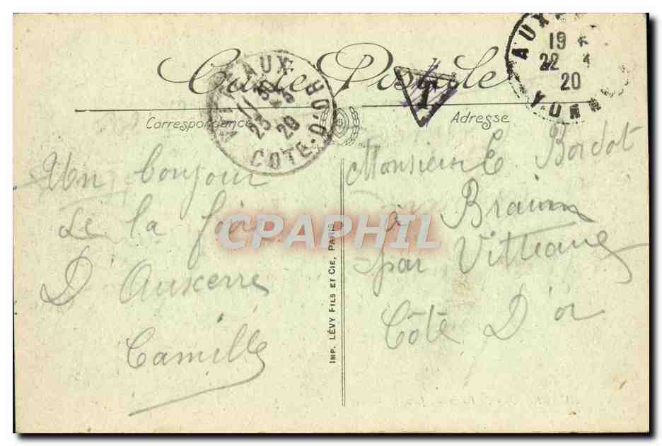 Auxerre — Le Palais de Justice — LL. — Verso