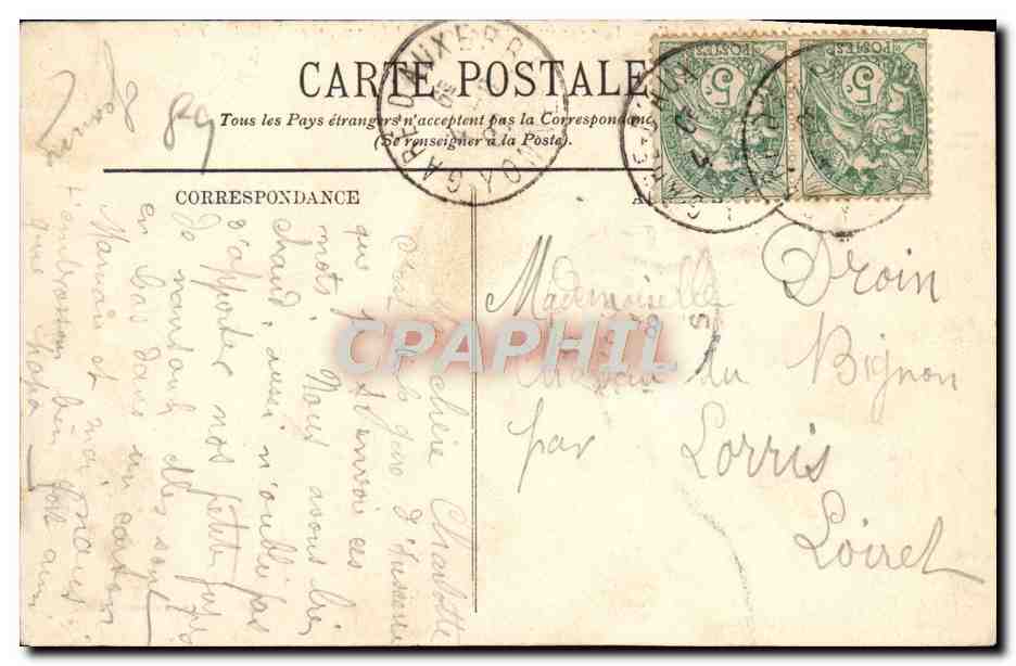 CPA Auxerre Vue Generale Prise de Saint Pierre Vers La Cathedrale — Verso