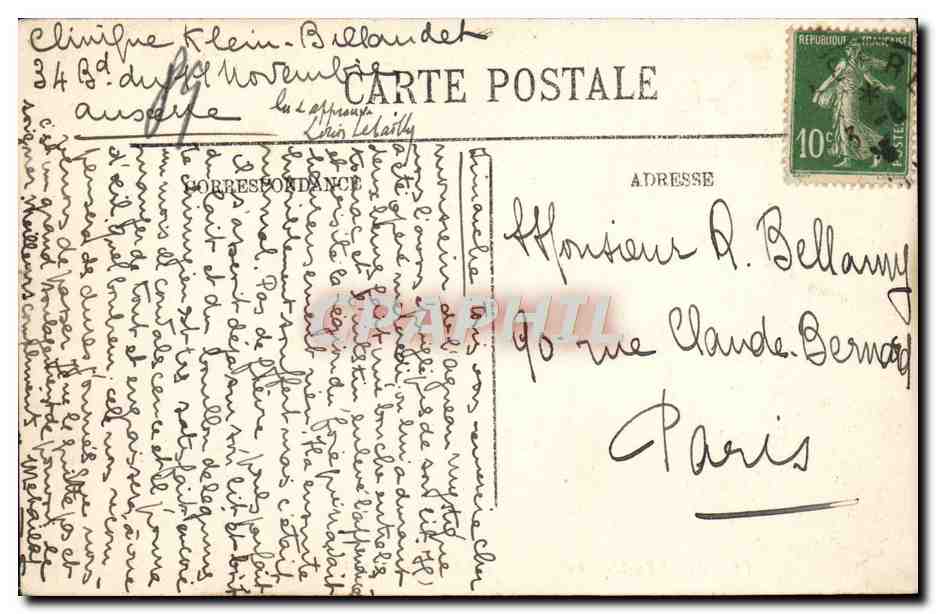 CPA Auxerre Vue Generale Sur La Cathedrale Prise du Sommet du clocher St Pierre  — Verso