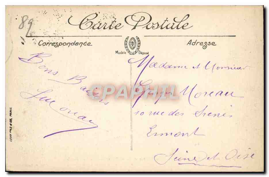 CPA Auxerre Vue Generale Prise du Clocher de Saint Pierre Vers la Cathedrale et le pont de la Tournelle — Rückseite