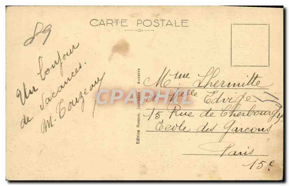 CPA Auxerre Le Clocher de L'Eglise Saint Germain — Verso