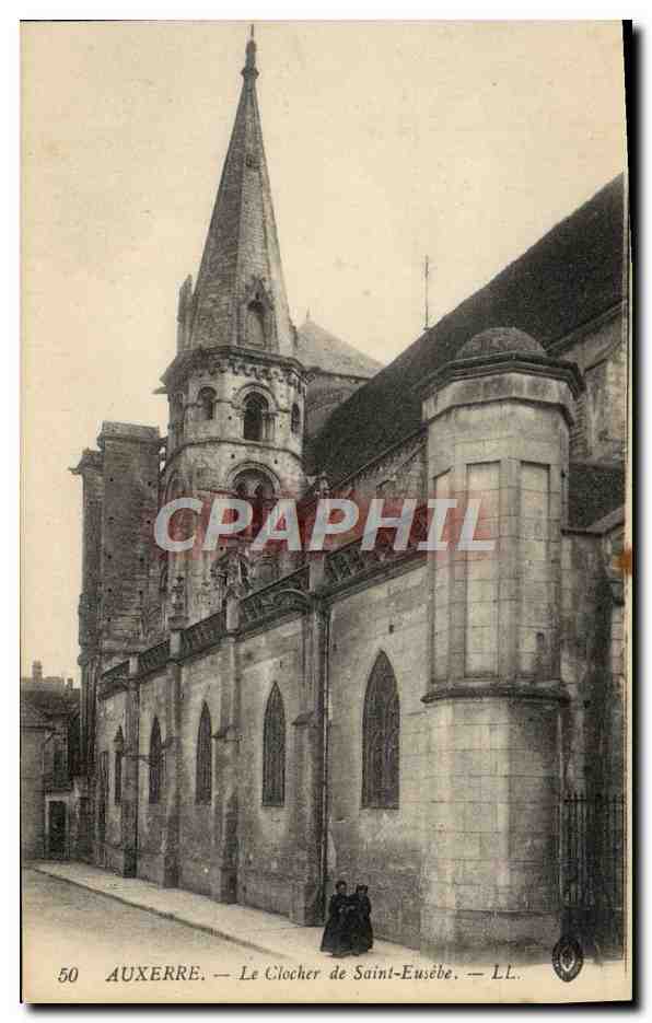 CPA Auxerre Le Clocher de Saint Eusebe