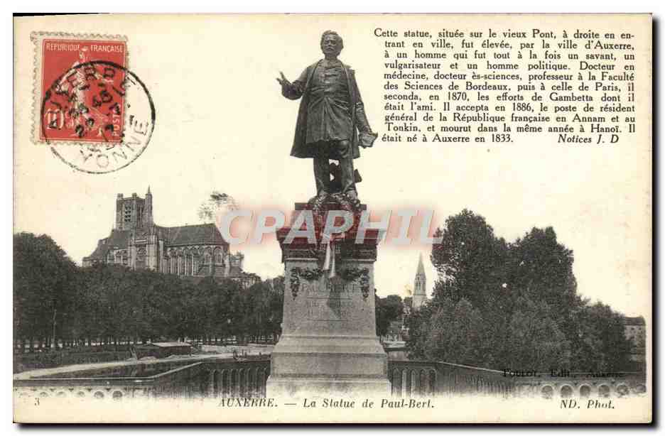 CPA Auxerre La Statue de Paul Bert