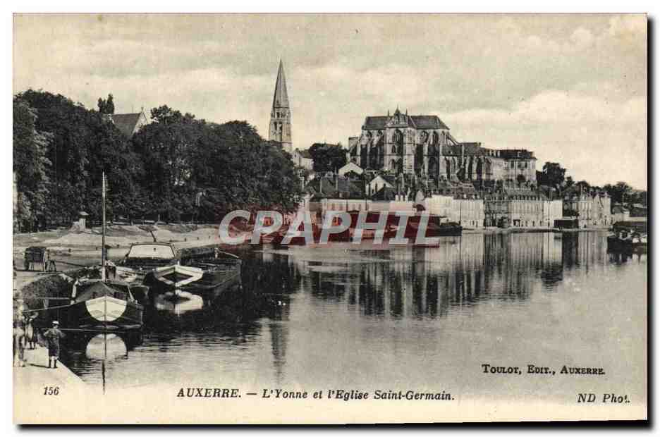 Auxerre — L'Yonne et l'Église Saint-Germain — Toulot, Édit., Auxerre