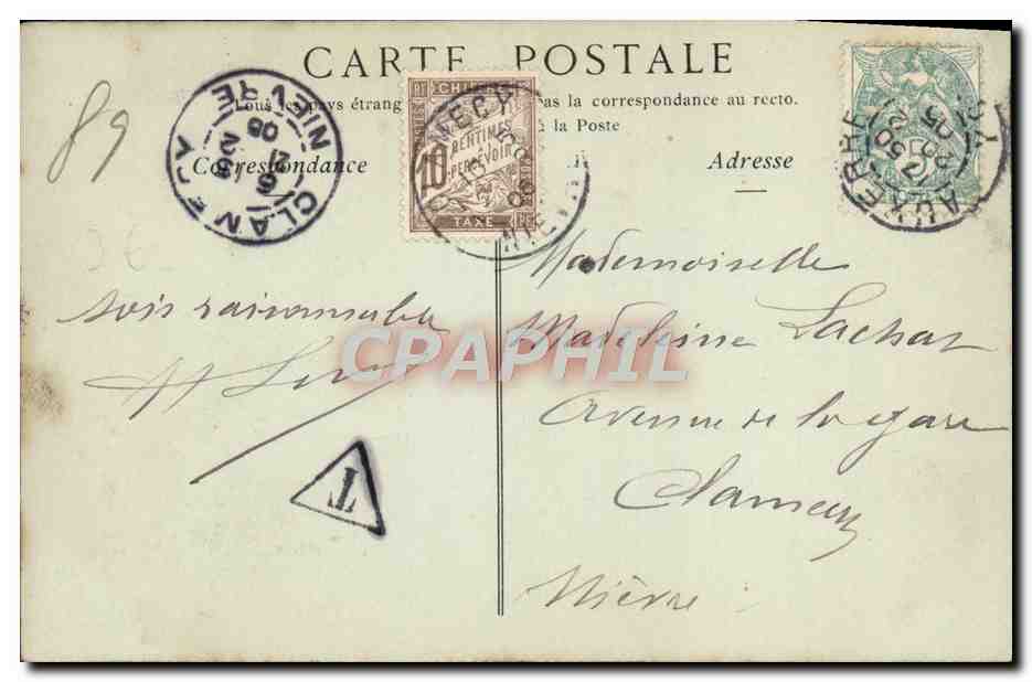 CPA Auxerre La Statue du Marechal Davout Duc d'Auerstaedt — Verso