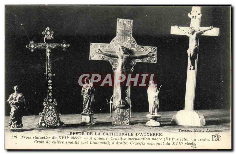 Trésor de la cathédrale d'Auxerre — Trois statuettes du XVIIe siècle — Toulot, Édit. Auxerre