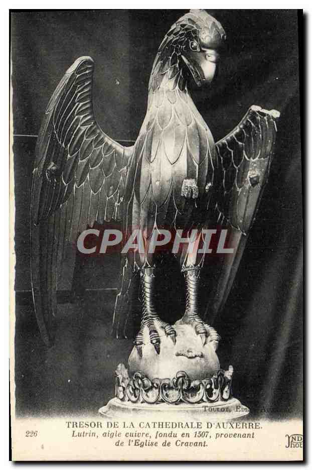 CPA Auxerre Tresor De La Cathedrale Lutrin Aigle Cuivre Rapace Eglise de Cravant