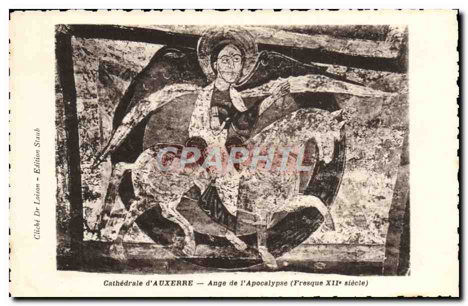 CPA Auxerre Cathedrale Ange de l'Apocalypse 