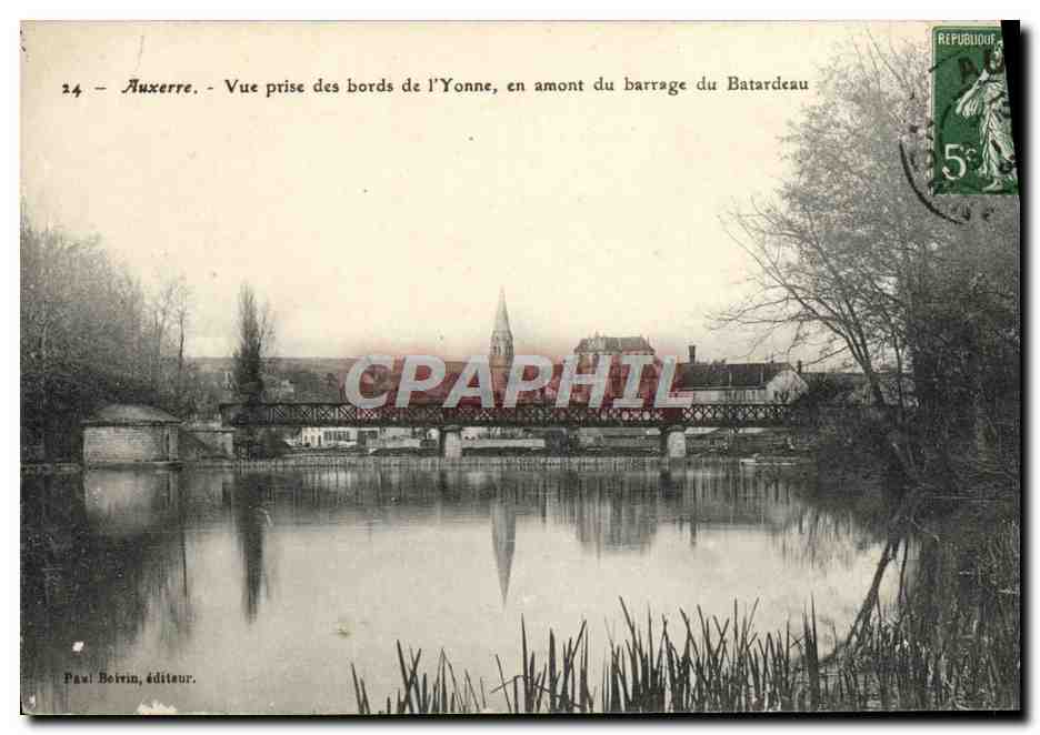 CPA Auxerre Vue Prise des Bords de L'Yonne an amont du barrage du Baturdeau 