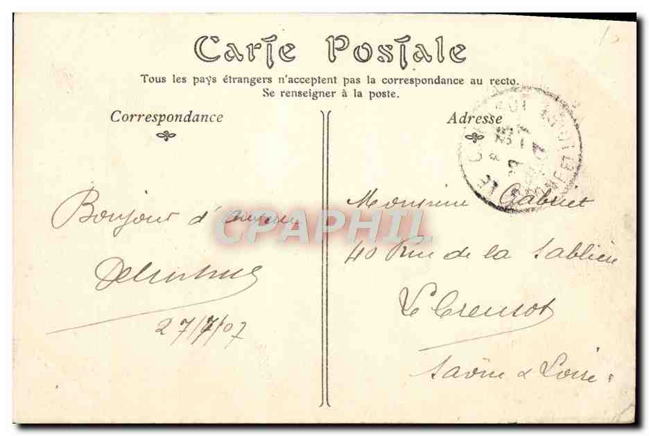 CPA Auxerre Vue Prise des Bords de L'Yonne — Verso