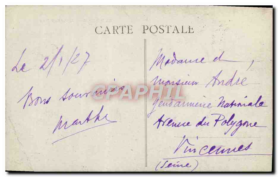 CPA Auxerre L'Arbre Sec — Verso