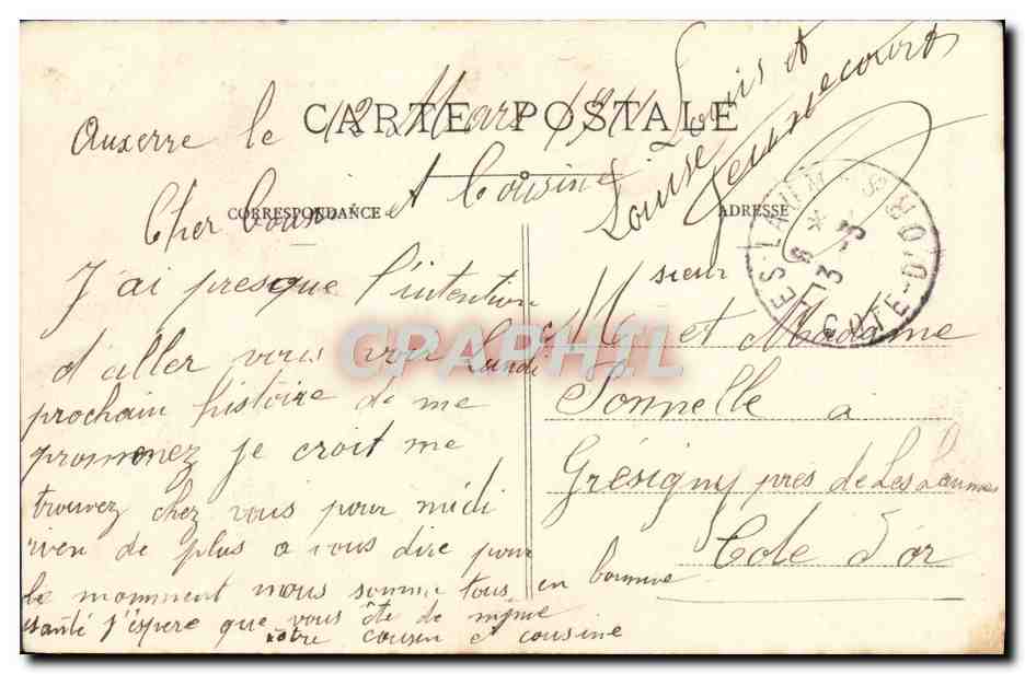 CPA Auxerre Les Bords de L'Yonne — Verso