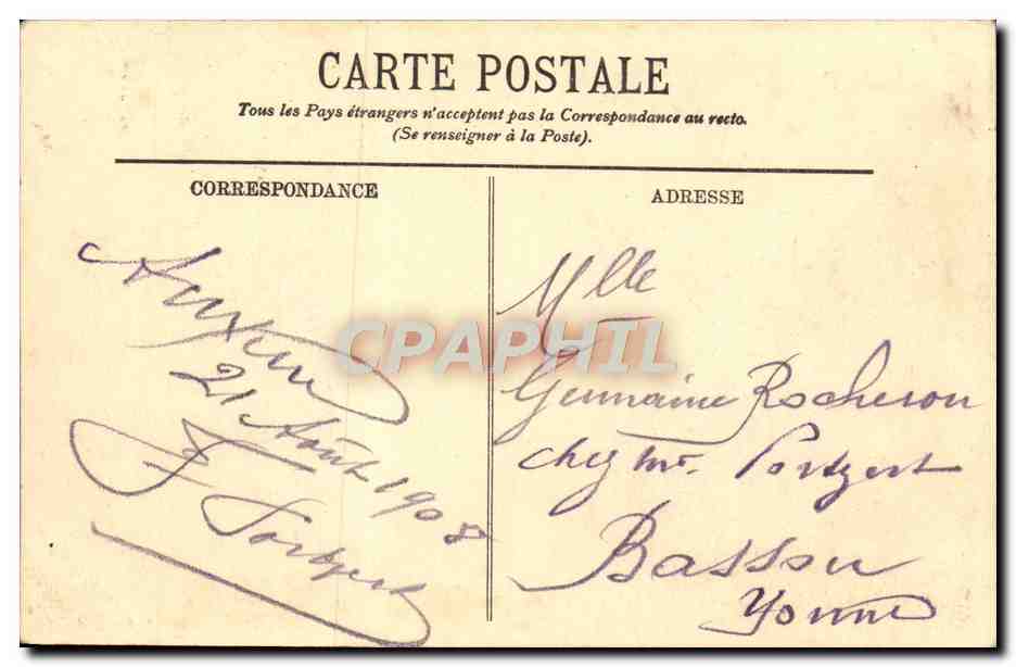 Auxerre — Le Parc de l'Arbre Sec — éditeur Postes — Rückseite