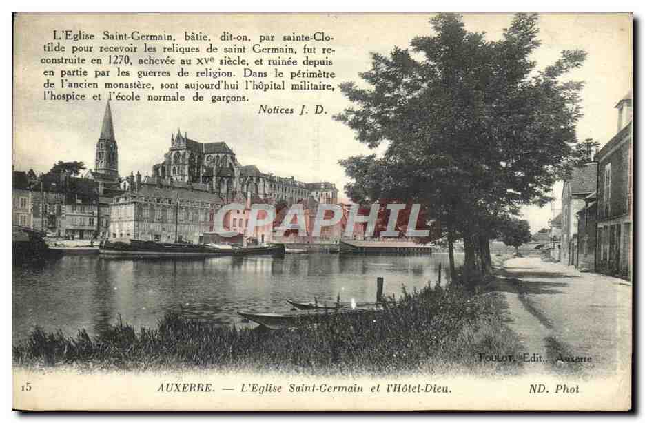 CPA Auxerre l'Eglise Saint Germain Et L'Hotel Dieu
