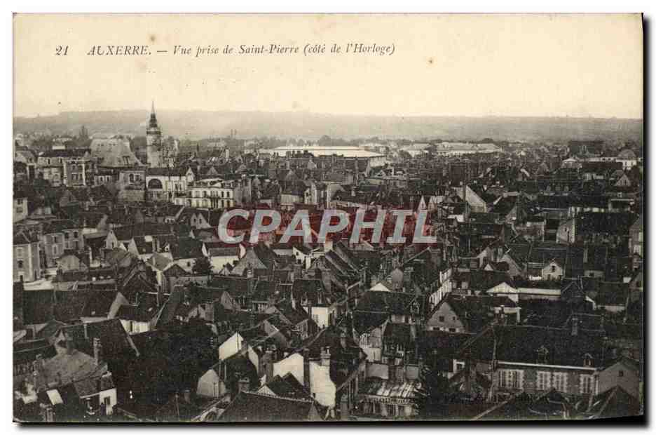 Auxerre — Vue prise de Saint-Pierre (côté de l'Horloge) — n°21
