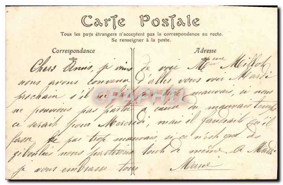 CPA Auxerre La Cathedrale — Rückseite