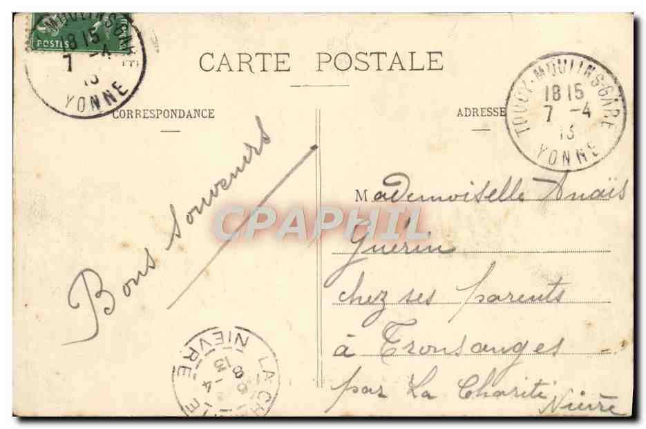 CPA Auxerre Batiment Du 3eme bataillon Militaria — Verso