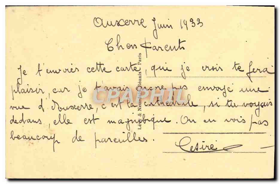 CPA Auxerre La Cathedrale Eglise St Etienne — Rückseite