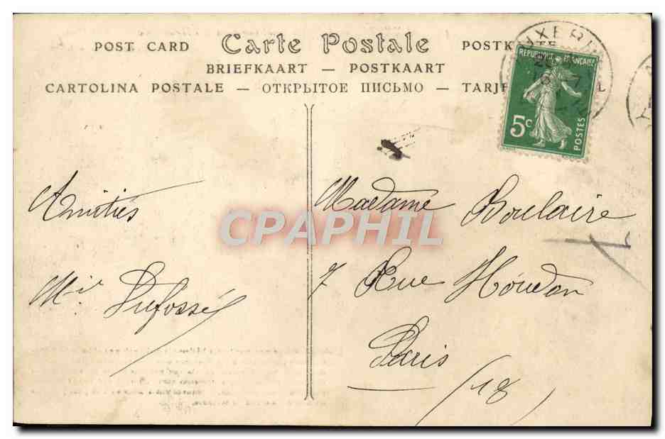 Auxerre — Saint-Germain Church and the Hôtel-Dieu — ND Phot. — Toulout, publisher — no. 39 — Back